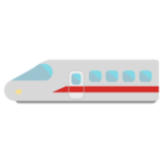 新幹線のイラスト（レッド）