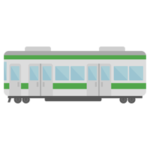 電車のイラスト（グレー×緑）1