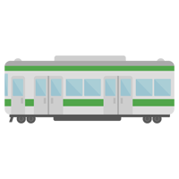 電車のイラスト（グレー×緑）1