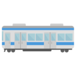 電車のイラスト（グレー×青）1