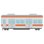 電車のイラスト（グレー×オレンジ）1