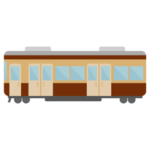 電車のイラスト（クリーム×ブラウン）1