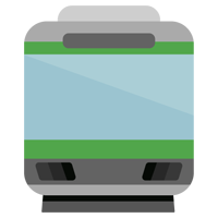 電車のイラスト（グレー×・グリーン）2