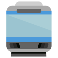 電車のイラスト（グレー×ブルー）2