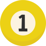 ビリヤードボール「1」のイラスト