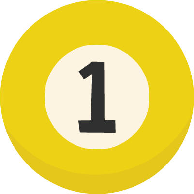 ビリヤードボール「1」のイラスト