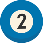 ビリヤードボール「2」のイラスト