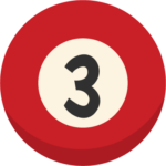 ビリヤードボール「3」のイラスト