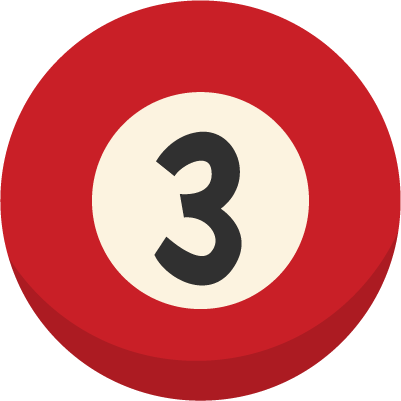 ビリヤードボール「3」のイラスト