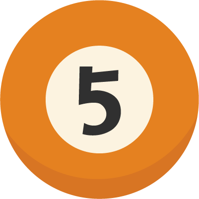 ビリヤードボール「5」のイラスト