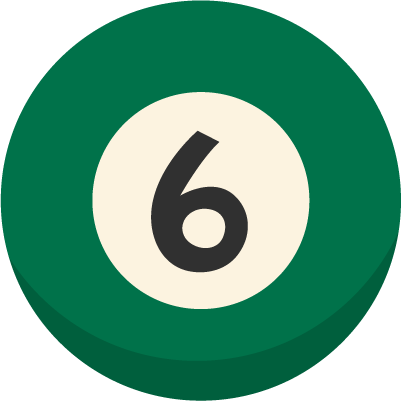 ビリヤードボール「6」のイラスト