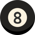 ビリヤードボール「8」のイラスト