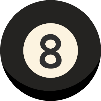 ビリヤードボール「8」のイラスト