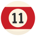 ビリヤードボール「11」のイラスト