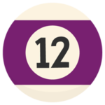 ビリヤードボール「12」のイラスト