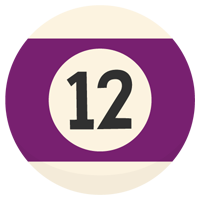 ビリヤードボール「12」のイラスト
