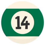 ビリヤードボール「14」のイラスト