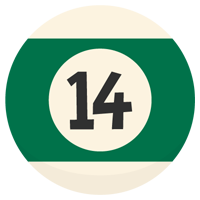ビリヤードボール「14」のイラスト