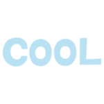 「COOL」の文字のイラスト（水色）1