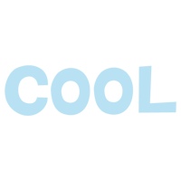 「COOL」の文字のイラスト（水色）1