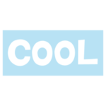 「COOL」の文字のイラスト（水色）2