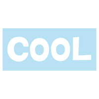 「COOL」の文字のイラスト（水色）2