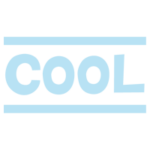 「COOL」の文字のイラスト（水色）3