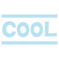 「COOL」の文字のイラスト（水色）3