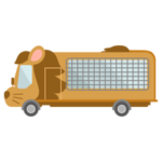 サファリバスのイラスト（ライオン）1