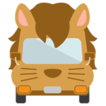 サファリバスのイラスト（ライオン）2