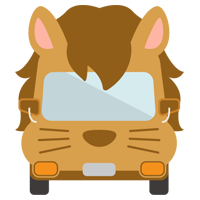 サファリバスのイラスト（ライオン）2