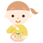 炒飯を食べる女の子のイラスト1
