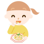 炒飯を食べる女の子のイラスト2