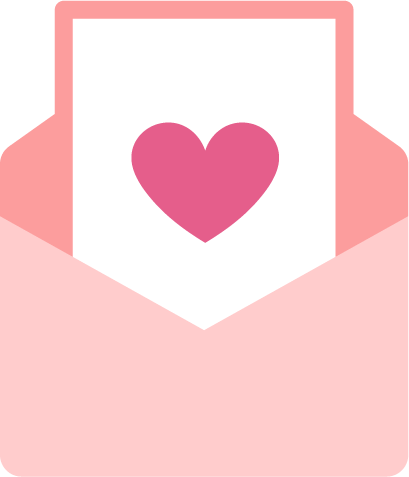 ラブレターのアイコンのイラスト(ピンク)