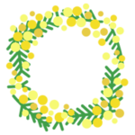 ミモザの花のリースのイラスト1