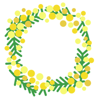 ミモザの花のリースのイラスト1