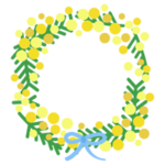 ミモザの花のリースのイラスト2