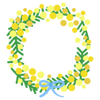 ミモザの花のリースのイラスト2