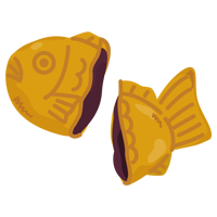 たい焼き（こしあん）のイラスト2