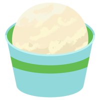 カップに入ったバニラアイスのイラスト1