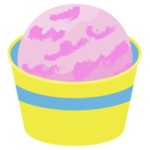 カップに入ったイチゴアイスのイラスト1