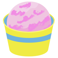 カップに入ったイチゴアイスのイラスト1