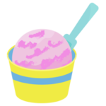 カップに入ったイチゴアイスのイラスト2