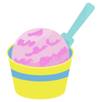 カップに入ったイチゴアイスのイラスト2