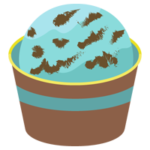 カップに入ったチョコミントアイスのイラスト1