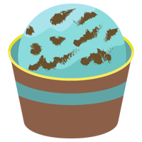 カップに入ったチョコミントアイスのイラスト1