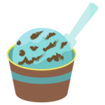 カップに入ったチョコミントアイスのイラスト2