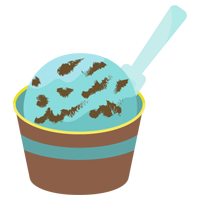 カップに入ったチョコミントアイスのイラスト2