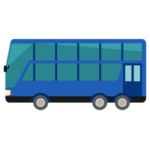 2階建てバスのイラスト（青）