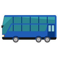 2階建てバスのイラスト（青）